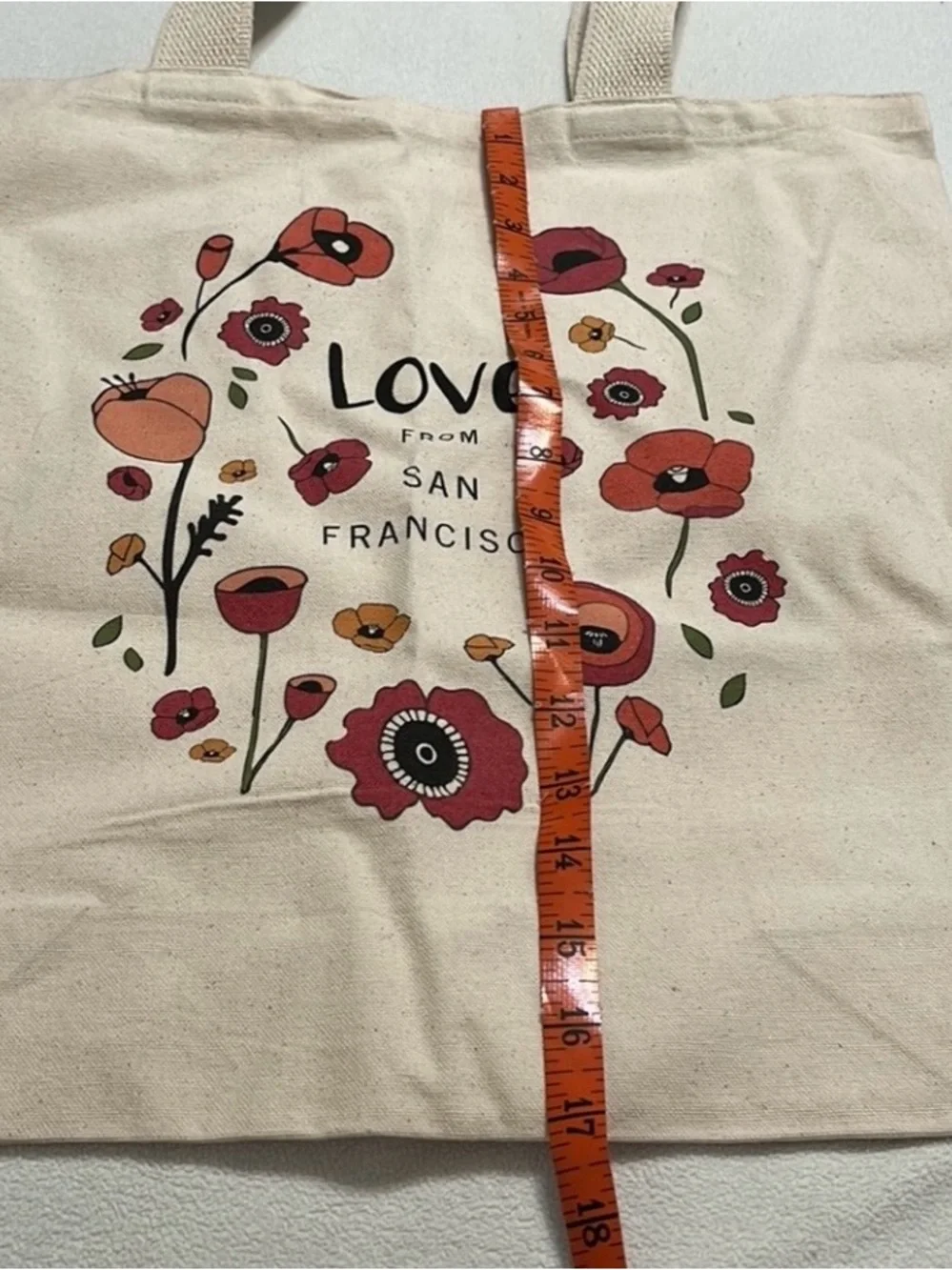 NWT Potluck Press Love From San Francisco Floral Bookcore Canvas Tote Bag